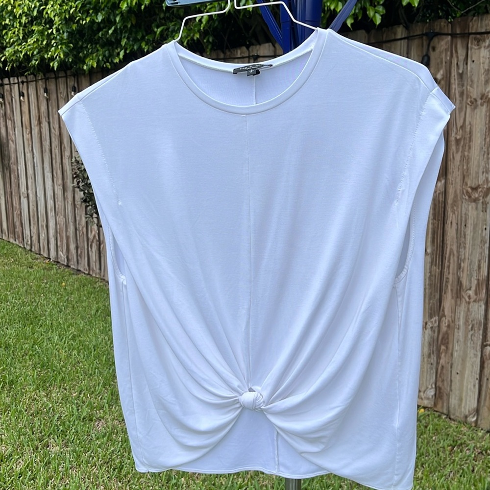 Rag and Bone Jenna Cap-Sleeve Knotted T-Shirt